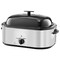 Silver Stainless Steel 24QT Electric Roaster Oven with Temperature Control